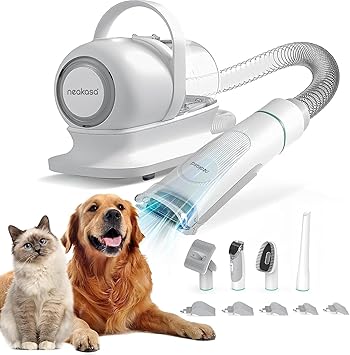 Neabot Neakasa P1 Pro Dog Clipper with Pet Hair Vacuum Cleaner 13000 Pa Pet Care Set, Quiet Clipper Dog Cat Pet Hair Trimmer Pet Hair Remover, 5 Proven Care Tools