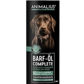 Animalius Barf Complete Oil for Dogs Premium Barf Additive Food Oil with Salmon, Linx, Hemp Seed, Evening Primrose and Borage Oil - 500 ml