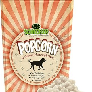 Schecker Dog Food - Popcorn for Dogs with Liver Flavour - Also for Diabetics and Allergy Sufferers 5 x 100 g