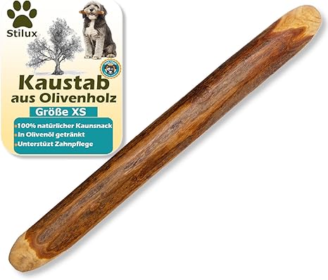 Stilux® Olive Wood Chew Wood for Dogs up to 5 kg, Size XS, Chew Bone Dog Toy, Durable Wooden Bone Chew Toy for Dog Dental Care