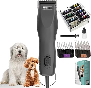 Moser Max 50 Dog Clipper with Attachment Comb Set - Low Vibration & Lightweight Clipper - Powerful Hair Trimmer - Trimmer for Dogs, Cats & Paws