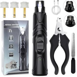 ETENTOUS Nail Grinder for Dogs, Professional Claw Grinder with 3 Connections (with Claw Clipper), Super Quiet, Dog Nail Grinder for Large, Medium, Small Dogs