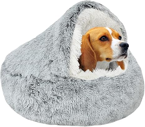 Calming Dog Bed, Fluffy Plush Cat Bed, for Medium and Small Dogs, Washable, Anti-Anxiety Pet Bed, Large Cat Bed for Cats Dogs Indoor.No.: 015002802-0001