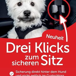Dogsto Dog seat belt for any car with central attachment to the seat belt, ideal sitting position