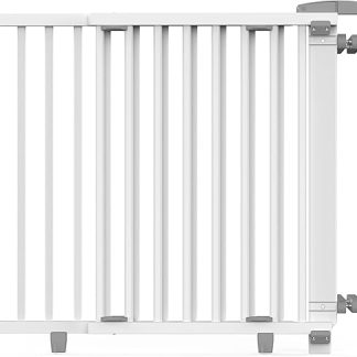 Geuther 2733+ 2735+ Swivel Stair Safety Gate for Children, Dogs and Cats Made in Germany Fastening with Screws / Clamps on Railing One-sided Drilling on the Wall Adjustable TÜV Tested
