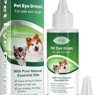 Onznoz Pet Eye Drops 60 ml, Antibacterial Eye Drops for Pets, Eye Drops for Dogs and Cats, Relieves Itching and Irritation, Dryness, Swelling, Tear Stains (1 Piece)