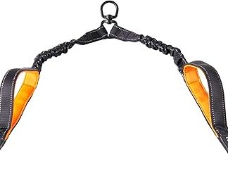 Floxik Double Lead, Large, Flexible, Reflective Premium Dog Lead for Two Dogs for Coupling with Short Holder, Black