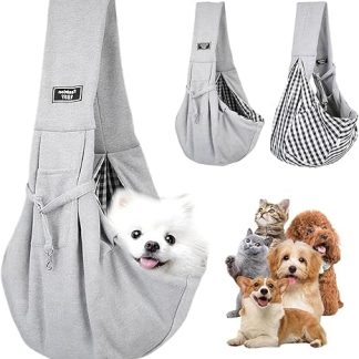 Dog Carrier, Reversible Puppy Carrier Hands-Free, Dog Backpack up to 8 kg, Pet Bag for Small Dogs and Cats, Dog Carrier Bag for Walks/Outdoor Activities (Grey)