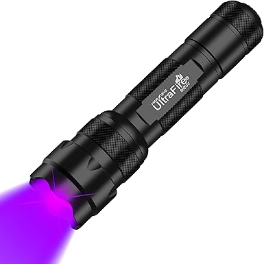 UltraFire 395-405nm UV Torch Adjustable Focus Black Light, Zoomable Ultraviolet LED Torch for Curing Resins, Urine Stains of Pets, Leak Detector, 502UV