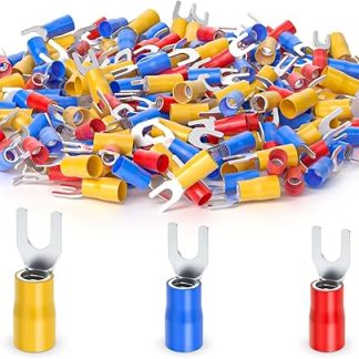 ERGAOBOY 300pcs 12-10 16-14 22-16 AWG Insulated Fork Cable Lugs U-Type Electric Crimp Terminal