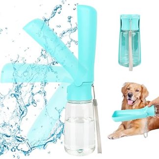 VFANDV Portable Pet Water Bottle, Dog Water Bottle, 180° Foldable Dog Cat Pets, Leak-Proof Water Bottle for Daily Walking, Walking, Travel, Camping (550 ml)