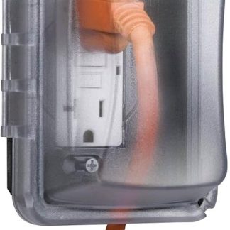 Taymac MM410C Weatherproof Single Outlet Cover Outdoor Receptacle Protector, 2-3/4 Inches Deep, Clear