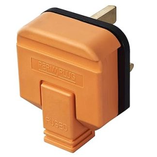 HW Electronics Masterplug HDPT13O 13A Orange Rubber Composite Plug (Garden, Outdoor, Heavy Duty) Orange