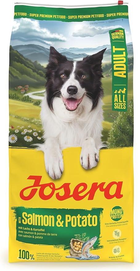 JOSERA Adult Salmon & Potato (1 x 12.5 kg) | Premium Dry Food for Adult Dogs (Also Seniors) | Monoprotein - 100% Salmon | Low Protein | Grain-Free | Dog Food | Pack of 1