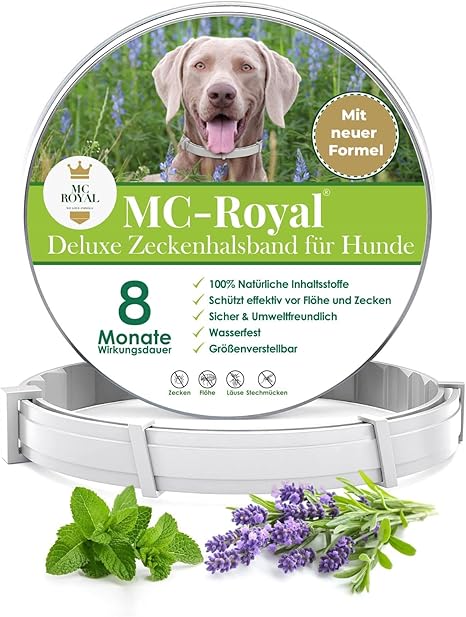 MC-Royal® Deluxe Tick Collar for Dogs - 100% Natural Ingredients - Up to 8 Months Reliable Tick Protection