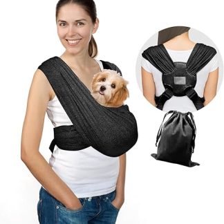 APOMOONS Dog Carrier Bag, Hands-Free Dog Carrier Sling Dog Size Adjustable Sling for Dogs, Double Shoulder Strap Dog Bag Front Dog Bag for Small Dogs