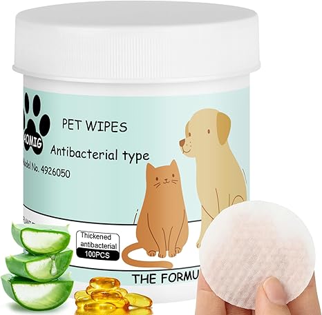 Aomig Eye Pads for Dogs and Cats, 100 Pieces, Eye Care for Pets, 100% Natural Eye Care Pads Dogs & Cats for Cleaning Eye Outflow, Removal of Foreign Bodies, Tear Stains, Inflammation (C)