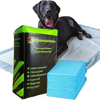 Speedwellstar 20 Extra Large 150x80cm Puppy Dog Pet Toilet Training Wee Pads Unscented Super Sized Absorbent Mat Cover C&C 2x4 Fleece Liner