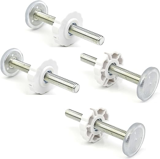 Pack of 4 Baby Safety Stair Gates Extend Pressure Screws for Door Safety Gates & Pet Stair Safety Gates No Drilling - Extension & Secure Fixation with Threaded Spindles (White)