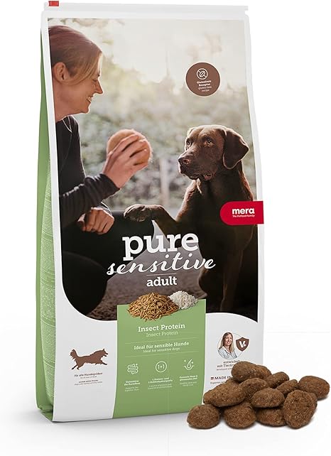 MERA Pure Sensitive Insect Protein Dog Food (4 kg), Dry Food with Insect Protein for Sensitive Dogs, Hypoallergenic and Environmentally Friendly