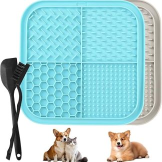 Holtrae Dog Lick Mat, Slow Feeder Dog Lick Mat, Dog Toy, Silicone Lick Mat Dog with Suction Cups, Lick Mat Cat, Slow Eating Cats and Dogs, for Bathing, Grooming, Training