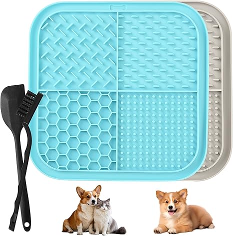 Holtrae Dog Lick Mat, Slow Feeder Dog Lick Mat, Dog Toy, Silicone Lick Mat Dog with Suction Cups, Lick Mat Cat, Slow Eating Cats and Dogs, for Bathing, Grooming, Training