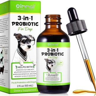 Probiotics for Dogs - 3-in-1 Liquid Probiotics for Constipation, Diarrhea & Flatulence, with Prebiotics & Digestive Enzymes