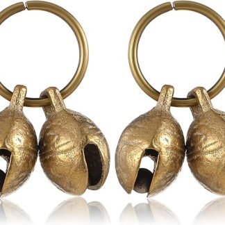 LXUEJIE Pack of 2 Loud Dog Bells, Brass Bells for Cats and Dogs, Tracking Bell, Vintage Dog Bell, Small Bell Collar Pendant for Pets, Training, Home Door Decoration
