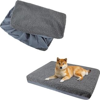 Covers for Dog Beds, Replacement Dog Bed Soft Plush Cover, Waterproof, Washable, Removable Cover for Pet Dog Cushion (L: 112 x 81 x 15 cm)