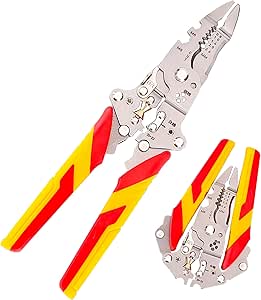 deegbbyi 12 in 1 Multifunctional Wire Stripper, Portable Cable Cutter, Universal Multi-Purpose Wire Stripper, Foldable Multitool Tool, for Stripping, Winding, Columns, Crimping