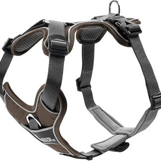 HUNTER Dog Harness, Brown/Grey, 72–100 cm