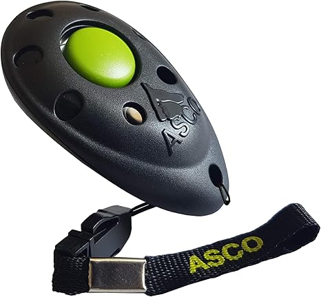 ASCO Premium Clicker for Clicker Training, Dogs, Cats, Horses, Professional Clicker, Dog Training Clicker, Black, ASCO-01P