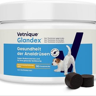 Glandex for Dogs - 30 Chews for the Glands Dog - From Veterinarians of Glands and Healthy Digestion - With Omega-3 Fatty Acids, Pumpkin Seed and Fibre - Gland Treatment for Dogs