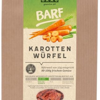 Grey - Dry Vegetables for BARF for Dogs - Carrot Cube, 1 Pack (500 g), Supplementary Food for Dogs