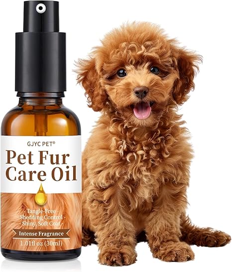 GJYC PET Pet Fur Care Oil - Detangles, Reduces Hair Breakage - Gives Shine with Collagen and Natural Oils - Leave-In Conditioner for Dogs and Cats - 30 ml