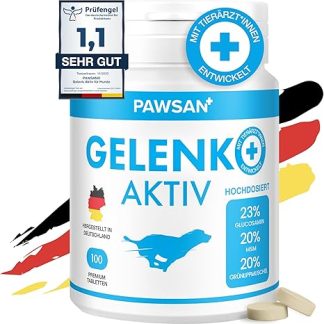PAWSAN® Joint Tablets Dog I Green-lipped Mussel Dog - High Dose - Joint Tablets for Dogs with Devil's Claw Dog, MSM Dog & Collagen Dog I Joint & Bone Protection for Dogs - 100 Tablets