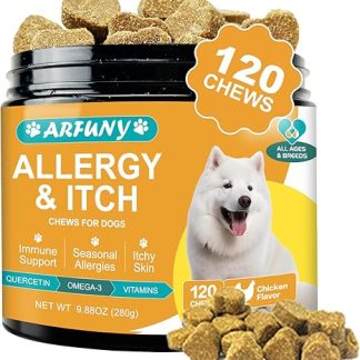 Allergy for Dogs - Against Itching - Soothes Itchy Skin, Paws, Ears - Immune System Strengths - For Dogs that Scratch, Itch & Lick - With Chicken Flavour, Pack of 120