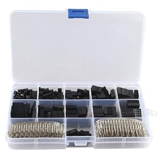 HALJIA 620pcs 2.54mm/0.1 Dupont Crimp Pin Connector Pin Header Wire Jumper and M/F Crimp Pins