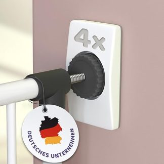 WunderHippo 4 x Wall Protection Pads for Stair Gates & Door Safety Gates - Rectangular Protective Pads for Baby Clamping Gates - For Door Gates, Stair Gates - Wall & Door Protection No Drilling