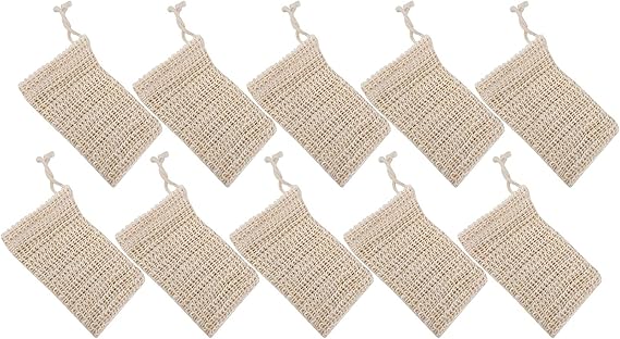 10 Stück Natürliche Sisal Seife Tasche Peeling Halter Seife Sparen Tasche
