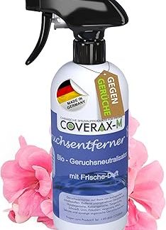 Coverax Organic Odour Remover with Pleasant Fragrance, Enzyme Cleaner & Odour Neutraliser, Cat Urine, Dog Urine, Remove Strict Odours on Couch, Car, Carpet, Odour Neutraliser Spray 500 ml