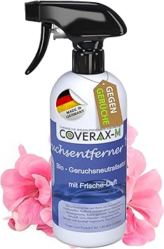 Coverax Organic Odour Remover with Pleasant Fragrance, Enzyme Cleaner & Odour Neutraliser, Cat Urine, Dog Urine, Remove Strict Odours on Couch, Car, Carpet, Odour Neutraliser Spray 500 ml