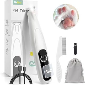 PAPMINI Paw Trimmer for Dogs, Extra Quiet Dog Clipper, Dog Paw Trimmer with LED Light, Type-C Rechargeable Clipper, Dog, Paw Trim Pro for Paws, Ears, Face, Eyes
