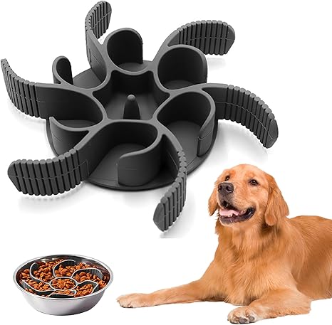 Anti Sling Bowl Dog Slow Feeding Bowl Dog Bowl Slow Eating Dry Food Slow Feeder Dog Bowls Insertion Reduce Overeating Cuttable for Cats Pets