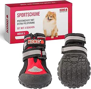 KONG Sports Shoes for Small Dogs, Pack of 4 in Size S, High-Quality Paw Protection with Padding, Comfortable to Wear for Dog Paws, Easy & Safe Use, Robust & Washable Material