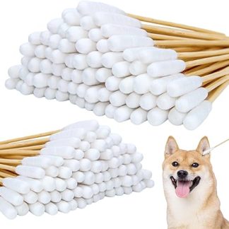 aurorayer Pack of 200 Cotton Buds for Dogs, Ear Sticks, Dogs, 2 Sizes, Ear Cleaner, Cotton Buds for Dogs, Cats, Horses, Teeth Cleaning, Ear Cleaning