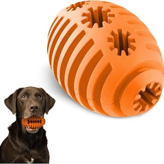 Homes&Bones Doggy Egg Dog Toy Fillable Made of Natural Rubber for Dog Activity as a Food Ball & Intelligence Toy for Medium to Large Dogs Orange