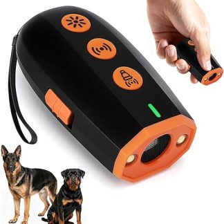 RoserRose Anti Bell Device Dogs, Anti-Bark Ultrasonic Device, Rechargeable Ultrasonic Dog Repellent with Frequency Torch, Dog Bark Stop for Small and Large Dogs Indoor and Outdoor Use