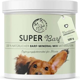 Annimally Barf Additive Powder for Dogs 500 g, Barf Complete Vitamins & Minerals Mix for Optimal Nutrient Supply - Dog Minerals Food Additive with Vegetables, Fruits and Vitamins
