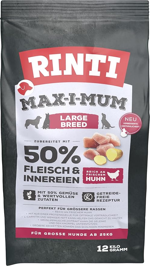 RINTI Max-i-Mum Large Breed Chicken 12 kg Dry Food for Adult Dogs of Large Breeds